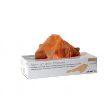 Rukavice vyšetr.KRUTEX Super Sensitive s náramenníkom, oranžové 50 ks