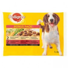 Mars PEDIGREE kapsička dog ADULT Multipack kura&zelenina a hovädzie&zelenina v šťave 4 x 100 g