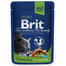 BRIT Premium cat Kapsička Sterilised Chicken Slice 100 g