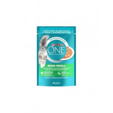 Nestle PURINA ONE cat Indoor mini filetky s tuniakom a zelenými fazuľkami v šťave 26x85g