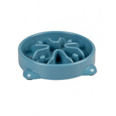 Miska DUVO+ na pomalé jedenie, modrá 300ml - S - 19x19x4cm