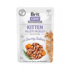 Brit Care cat Kapsička Kitten Fillets in Jelly with Savory Salmon  24 x 85 g