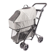 Kočík PET BUGGY DELUXE šedý - max. nosnosť 15kg  79x46x99cm