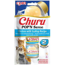 Pamlsok Inaba Churu POP\'N Serve cat kura & hrebenatky 2 x 35 g Pamlsok Inaba Churu POP\'N Serve cat kura & hrebenatky 2 x 35 g