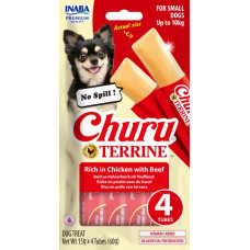 Pamlsok Inaba Churu Terrine dog kura s hovädzím 4 x 15 g Pamlsok Inaba Churu Terrine dog kura s hovädzím 4 x 15 g
