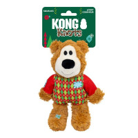Hračka KONG Holiday Wild Knots Sweater Bear Red Sm/Md, s pískatkom,polyester Hračka KONG Holiday Wild Knots Sweater Bear Red Sm/Md, s pískatkom,polyester