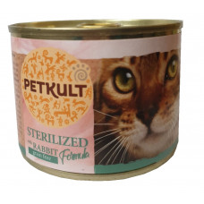 Petkult cat konzerva STERILISED králik - 185g