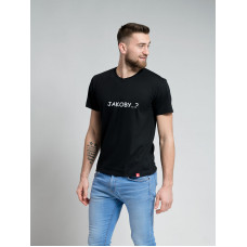 AGEN Pánske tričko čiernej potlačou Jakoby...?