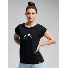 ALTA Dámske tričko čierne láska hory prenáša