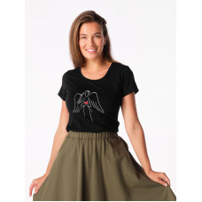 BREDA Dámske tričko čiernej potlačou Anjel