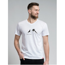 BONDY Pánske tričko bielej potlačou láska hory prenáša