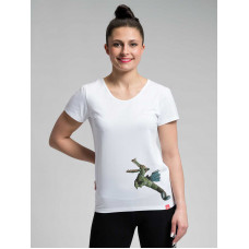 BREDA Dámske tričko bielej potlačou DRAK