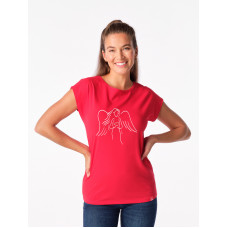 ALTA Dámske tričko červené potlačou Anjel