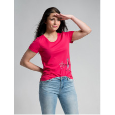 BREDA Dámske tričko malinové potlačou od E. Jesenné