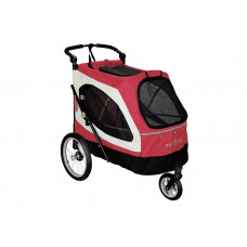 Kočík pre psov PetStro AVENTURA XL - SKYLINE do 45 kg (červeno-šedá v02) - vystavený kus