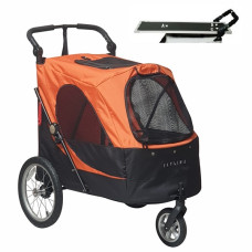 Kočík pre psov PetStro AVENTURA - SAFARI do 45 kg (oranžovo-čierna) vr. stolíku