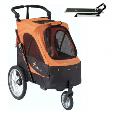 Kočík pre psov PetStro AVENTURA - SAFARI do 30 kg (oranžovo-čierna) vr. stolíku