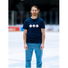 AGEN Pánske tričko navy potlačou HOKEJ