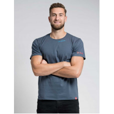 AGEN Pánske tričko potlačou Via Czechia šedé