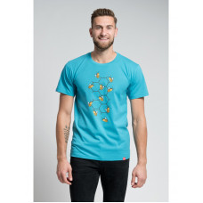AGEN Pánske tričko potlačou petrolejovej včeličky