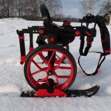 Lyže pre vozíček pre psov pre zadné nohy ANYONEGO veľ. S a M čierno-červené