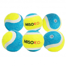 Hračka pre psov MISOKO, tenisové loptičky, 6 ks, 4 cm, žltá/oranžová