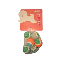 Hračka pre psov MISOKO, tenisové loptičky, so zvukom, 6 ks, 3,8 cm, mix farieb