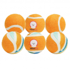 Hračka pre psov MISOKO, tenisové loptičky so zvukom, 6 ks, 6 cm, oranžové