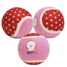 Hračka pre psov MISOKO, tenisové loptičky, 3 ks, 7,5 cm, ružové