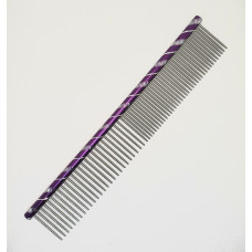 Kovový hrebeň 19 cm fialový 50/50 hrotmi 26 mm