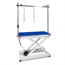 Strihací elektrický stôl Ibanez COMFORT 110 x 60 x 30-100 cm modrý - použité na súťaži GrooMasters Strihací elektrický stôl Ibanez COMFORT 110 x 60 x 30-100 cm modrý - použité na súťaži GrooMasters