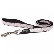 Nylonové vodítko pre psov PINK DOTS Farba: ružové bodky, Veľkosť: 16 mm x 1,2 m