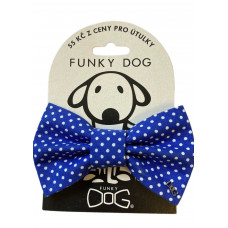 Modrý psí motýlik s malými bodkami L 12 cm