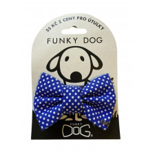 Modrý psí motýlik s malými bodkami M 9 cm