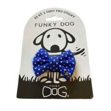 Modrý psí motýlik s malými bodkami S 6 cm