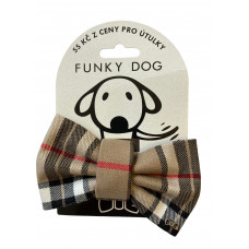 Psí motýlik hnedý károvaný L 12 cm