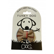 Psie motýlik hnedý károvaný S 6 cm