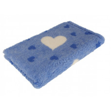 Pelech pre psov VetBedding Premium - výška 30 mm (modrá - modré malé a biele veľké srdce)