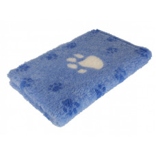 Pelíšek pro psy VetBedding Premium - výška 30 mm (světle modrá – modré malé a bílé velké tlapky) Velikost: 160 x 100 cm