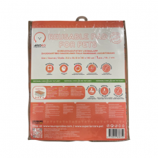 Absorpčná prateľná podložka pre psov MISOKO 80 x 140 cm s potlačou šteňatá - oranžová