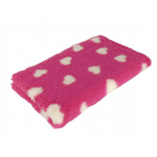 Pelech pre psov VetBedding Premium - výška 30 mm (ružová - biela srdiečka)