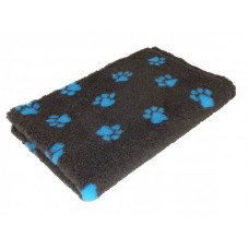 Pelíšek pro psy VetBedding Premium - výška 30 mm (tmavě šedá - modré tlapky) Velikost: 160 x 100 cm