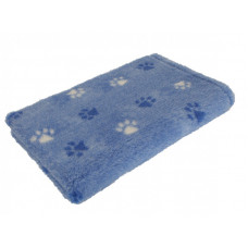 Pelíšek pro psy VetBedding Premium - výška 30 mm (světle modrá – bílé a modré tlapky) Velikost: 160 x 100 cm