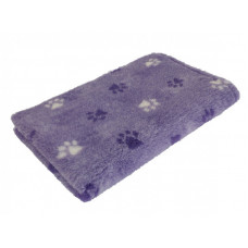 Pelíšek pro psy VetBedding Premium - výška 30 mm (světle fialová – fialové a bílé tlapky) Velikost: 100 x 80 cm