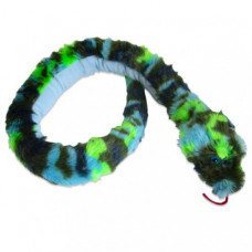 Plyšová pískacia hračka pre psov čierno-zeleno-modrý had 95 cm