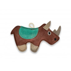 PafDog® Nosorožec Rudy z kože a juty hnedý 19cm