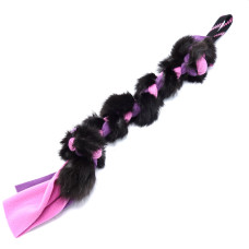 Fleecové Přetahovadlo pro psy s králičinou - 40 cm (růžovo-fialová)