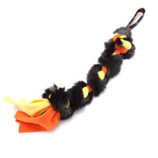 Fleecové Přetahovadlo pro psy s králičinou - 40 cm (oranžovo-žlutá)
