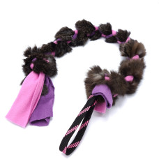 Fleecové Preťahovadlo pre psov s králičinou - 75 cm (ružovo-fialová)