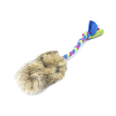 Preťahovadlo pre psov králik veľ. XS 29 cm - flísová rukoväť